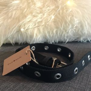 Brandy Melville Black and Silver Grommet Belt